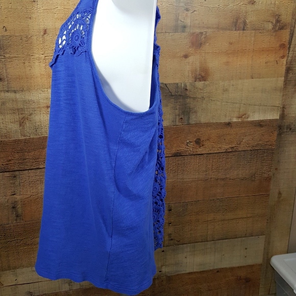 So Juniors Doily Knit Tank Top Junior Women's Size Small Blue - Picture 3 of 5